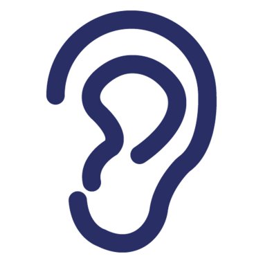 Kolayca değiştirilebilen ya da düzenlenebilen Kulak İzole Vektör simgesi