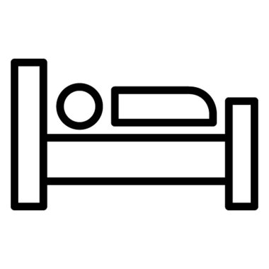 Hastane Yatağı İzole Vektör simgesi Kolayca değiştirilebilir veya düzenlenebilir