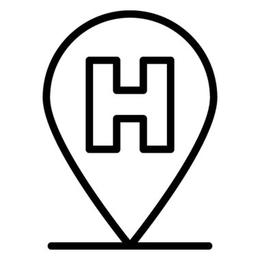 Hastane Konumu İzole Vektör simgesi Kolayca değiştirilebilir veya düzenlenebilir