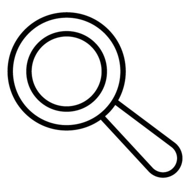 Kolayca değiştirilebilen ya da düzenlenebilen büyüteç izole edilmiş Vektör simgesi