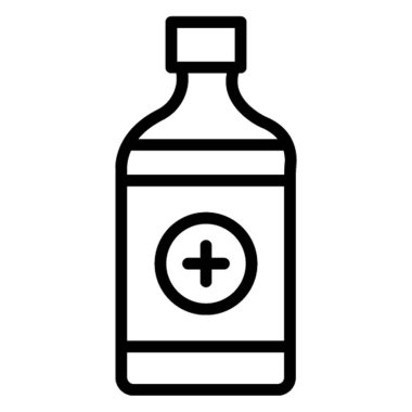 Syrup Şişesi İzole Vektör simgesi Kolayca değiştirilebilir veya düzenlenebilir