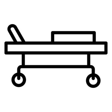 Kolayca değiştirilebilen ya da düzenlenebilen Sedye İzole Vektör simgesi