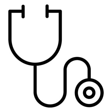 Stethoscope izole edilmiş vektör simgesi kolayca değiştirilebilir ya da düzenlenebilir