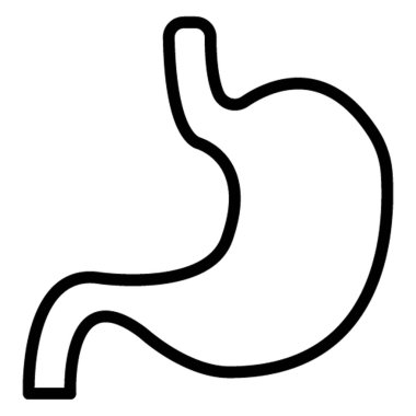 Kolayca değiştirilebilen ya da düzenlenebilen mide izole edilmiş vektör simgesi