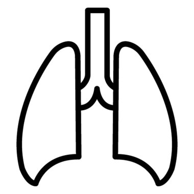 İnsan Ciğerleri İzole Vektör simgesi Kolayca değiştirilebilir veya düzenlenebilir