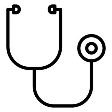Stethoscope izole edilmiş vektör simgesi kolayca değiştirilebilir ya da düzenlenebilir