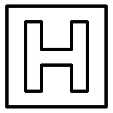 Hastane Sembolü İzole Vektör simgesi Kolayca değiştirilebilir veya düzenlenebilir