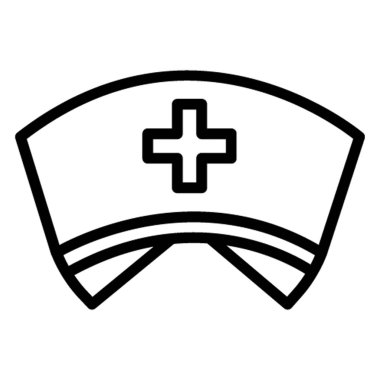 Hemşire Şapkası İzole Vektör simgesi Kolayca değiştirilebilir veya düzenlenebilir