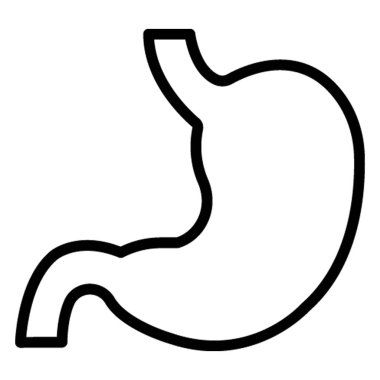 Kolayca değiştirilebilen ya da düzenlenebilen mide izole edilmiş vektör simgesi