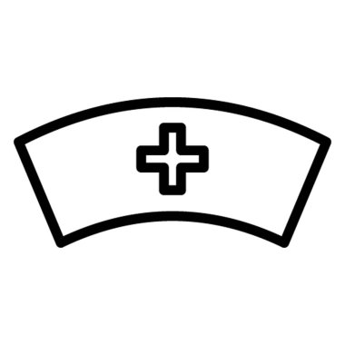 Hemşire Şapkası İzole Vektör simgesi Kolayca değiştirilebilir veya düzenlenebilir