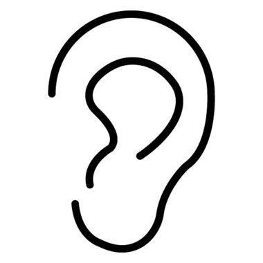 Kolayca değiştirilebilen ya da düzenlenebilen Kulak İzole Vektör simgesi