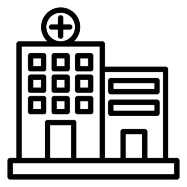 Kolayca değiştirilebilen ya da düzenlenebilen hastane izole edilmiş Vektör simgesi