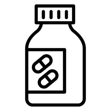 İlaç kavanozu izole edilmiş vektör simgesi kolayca değiştirilebilir ya da düzenlenebilir