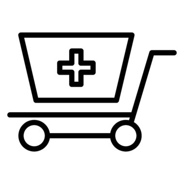 Eczane arabası izole edilmiş vektör simgesi kolayca değiştirilebilir ya da düzenlenebilir