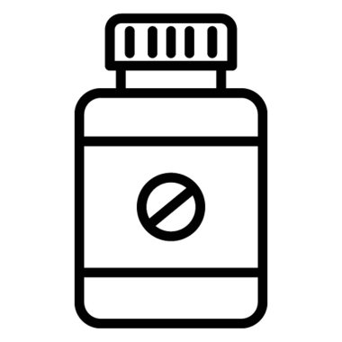 İlaç kavanozu izole edilmiş vektör simgesi kolayca değiştirilebilir ya da düzenlenebilir