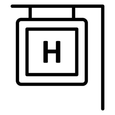 Hastane İmzalı Vektör simgesi Kolayca değiştirilebilir veya düzenlenebilir