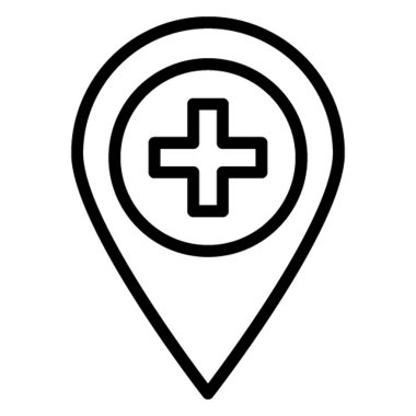 Hastane Konumu İzole Vektör simgesi Kolayca değiştirilebilir veya düzenlenebilir