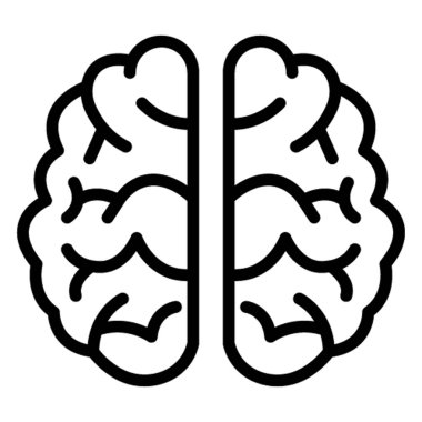 İnsan Beyni İzole Edilmiş Vektör simgesi Kolayca değiştirilebilir veya düzenlenebilir
