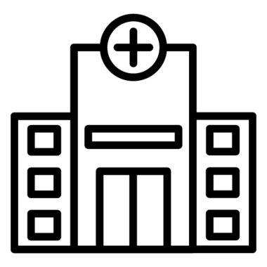 Kolayca değiştirilebilen ya da düzenlenebilen hastane izole edilmiş Vektör simgesi