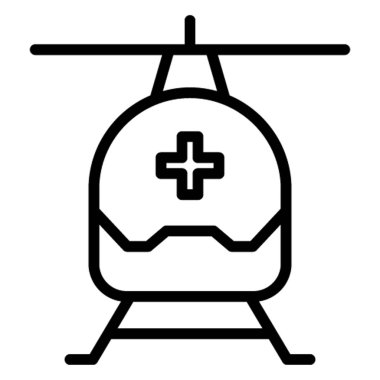 Hava ambulansı izole edilmiş vektör simgesi kolayca değiştirilebilir ya da düzenlenebilir