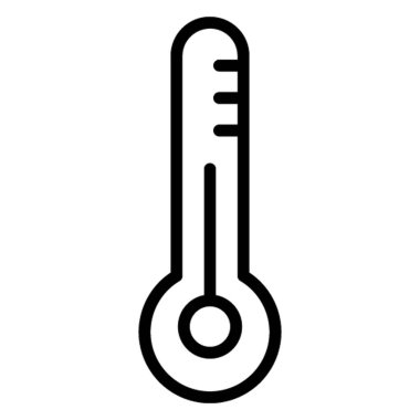 Kolayca değiştirilebilen veya düzenlenebilen termometre izole edilmiş Vektör simgesi