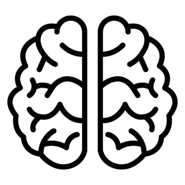 Icono Del Vector Aislado Del Cerebro Humano Que Puede Modificar — Vector de stock