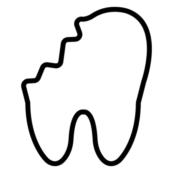 Σπασμένο Δόντι Απομονωμένο Εικονίδιο Διάνυσμα Οποίο Μπορεί Εύκολα Τροποποιηθεί Επεξεργαστεί — Διανυσματικό Αρχείο