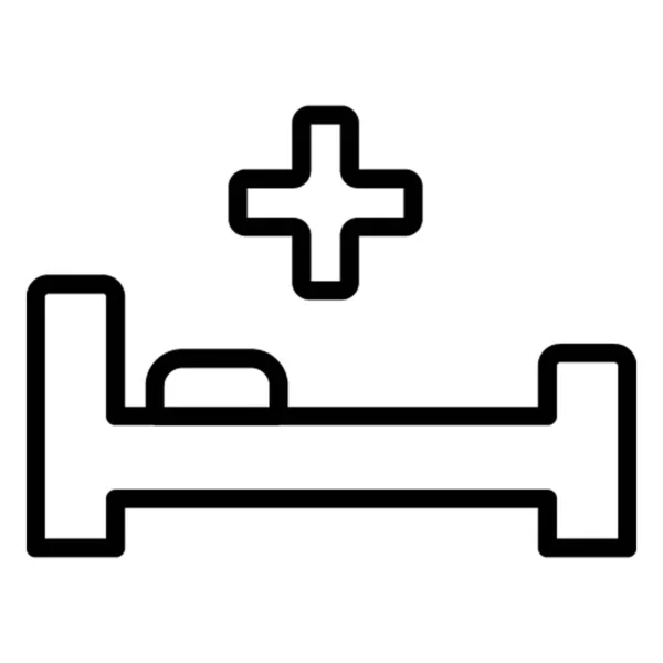 Ikona Wektora Izolowanego Łóżka Szpitalnego Którą Można Łatwo Zmodyfikować Lub — Wektor stockowy