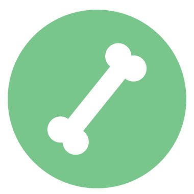 Kolayca değiştirilebilen ya da düzenlenebilen kemik izole edilmiş Vektör simgesi