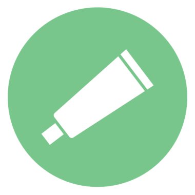 Kolayca değiştirilebilen ya da düzenlenebilen diş macunu izole edilmiş Vektör simgesi