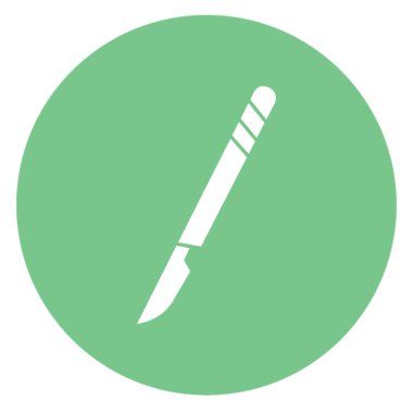 Kolayca değiştirilebilen ya da düzenlenebilen yalıtılmış Vektör simgesini neşterle