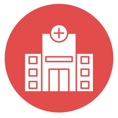 Kolayca değiştirilebilen ya da düzenlenebilen hastane izole edilmiş Vektör simgesi