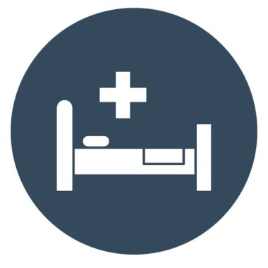 Hastane Yatağı İzole Vektör simgesi Kolayca değiştirilebilir veya düzenlenebilir