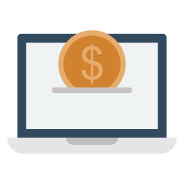 Ecommerce, laptop Color Isolated Vector icon which can be easily modified
