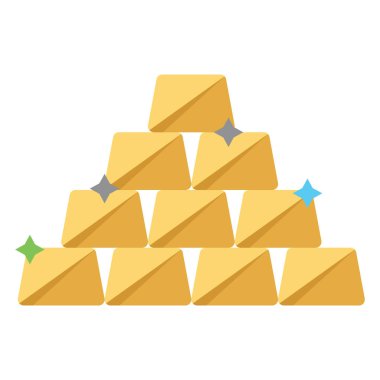 Gold bars, gold bricks Color Isolated Vector icon which can be easily modified