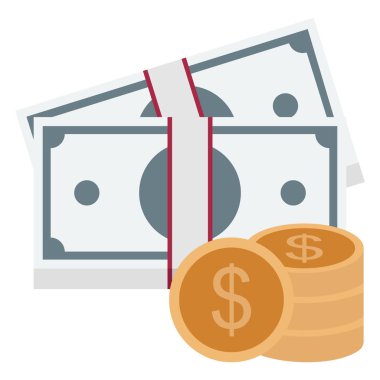 Banknotes, cash Color Isolated Vector icon which can be easily modified