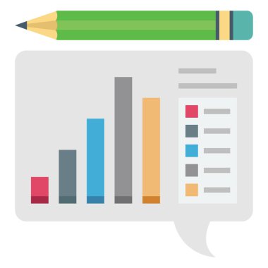  Bar chart, bar graph Color Isolated Vector icon which can be easily modified