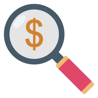 Commerce, magnifier dollar Color Isolated Vector icon which can be easily modified