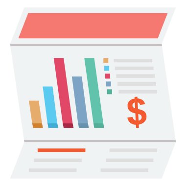 Analytics, bar graph Color Isolated Vector icon which can be easily modified