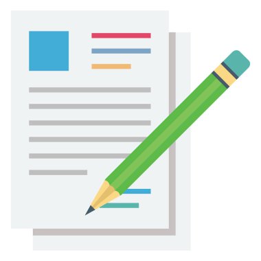 Article writing, document Color Isolated Vector icon which can be easily modified