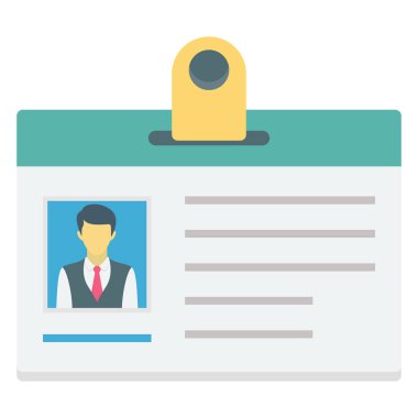 Employee card, id card Color Isolated Vector icon which can be easily modified