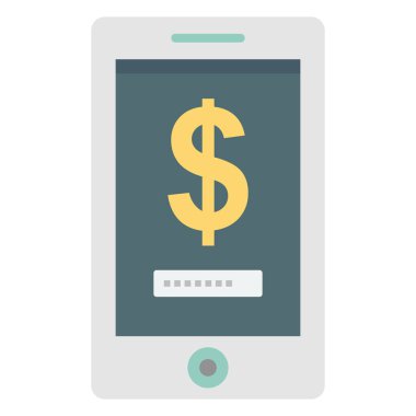 Dollar, m commerce Color Isolated Vector icon which can be easily modified