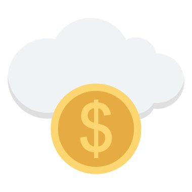 Dollar cloud, online business Color Isolated Vector icon which can be easily modified