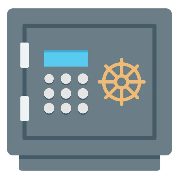 Bank Locker Bank Safe Color Isolated Vector Icon Which Can — Stock vektor