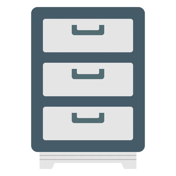 Cabinet Chest Drawer Color Isolated Vector Icon Which Can Easily — Stok Vektör