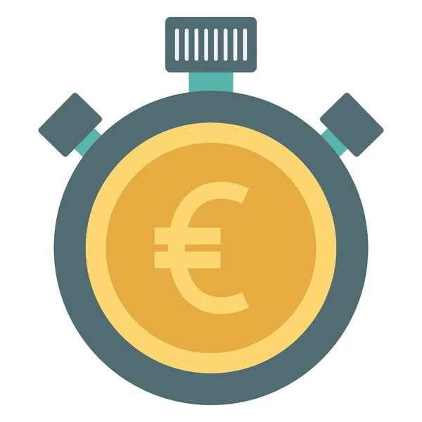 Chronometer Euro Color Isolated Vector Icon Which Can Easily Modified — Stok Vektör