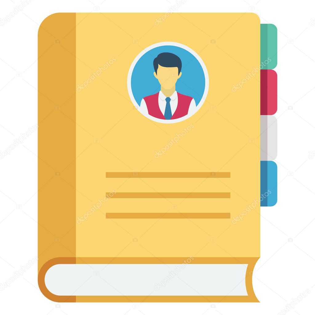 Account book, address book Color Isolated Vector icon which can be easily modified