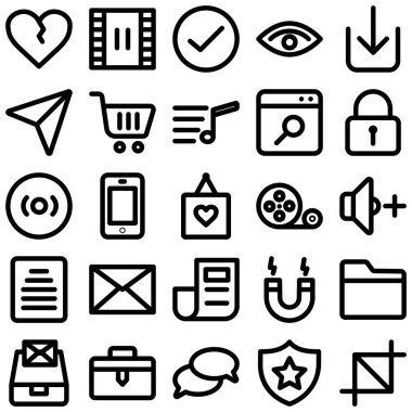Web and Mobile Material Bold Isolated Vector Icons Set every single can be easily modified or edited