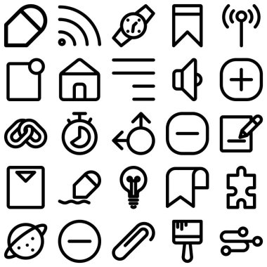 Web and Mobile Material Bold Isolated Vector Icons Set every single can be easily modified or edited