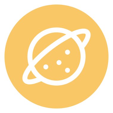 Planet, saturn Bold Vector Icon which can be easily edited or modified